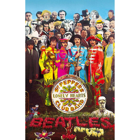 Een foto van een Textile Poster van The Beatles.