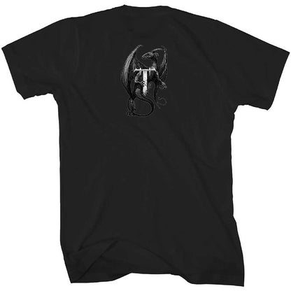 Trivium Unisex T-Shirt: Perched Dragon (Back Print) T-Shirt