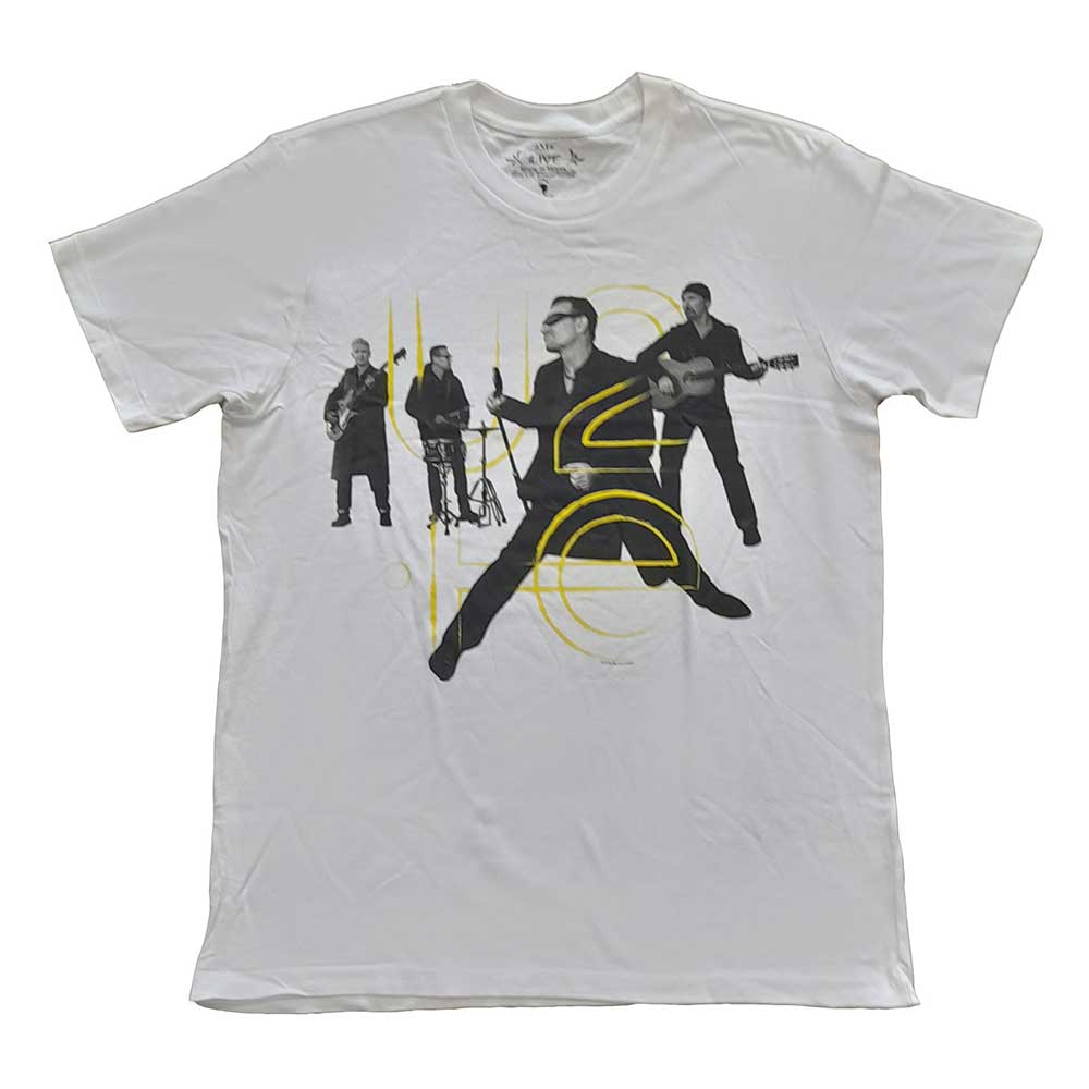 U2 Unisex T-Shirt: Live Action (Back Print) (Ex-Tour) T-Shirt