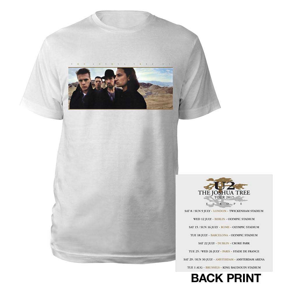 U2 Unisex T-Shirt: Joshua Tree Photo (Back Print) (Ex-Tour) T-Shirt