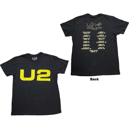 U2 Unisex T-Shirt: Logo 2018 (Back Print) (Ex-Tour) T-Shirt