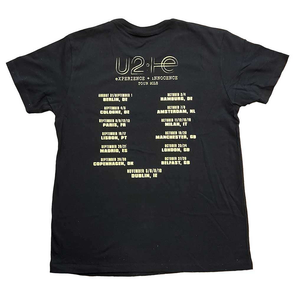 U2 Unisex T-Shirt: Logo 2018 (Back Print) (Ex-Tour) T-Shirt