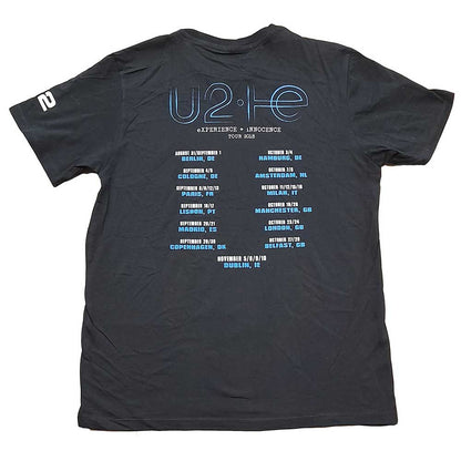 U2 Unisex T-Shirt: Repeat Logo (Back Print) (Ex-Tour) T-Shirt