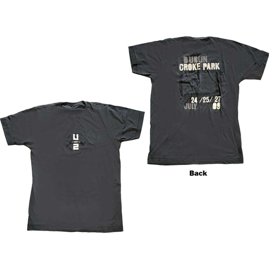 U2 Unisex T-Shirt: 360 Degree Tour Croke Park 2009 (Back Print) (Ex-Tour) T-Shirt