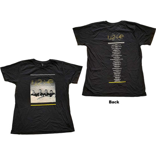 U2 Ladies T-Shirt: I+E Tour Bed Photo (Back Print) (Ex-Tour) T-Shirt