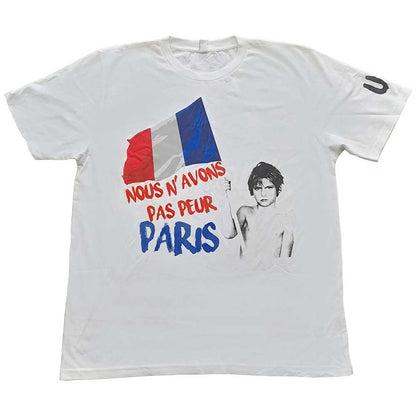 U2 Unisex T-Shirt: Paris 2015 Nous N'Avons Pas Peur (Back Print) (Ex-Tour) T-Shirt