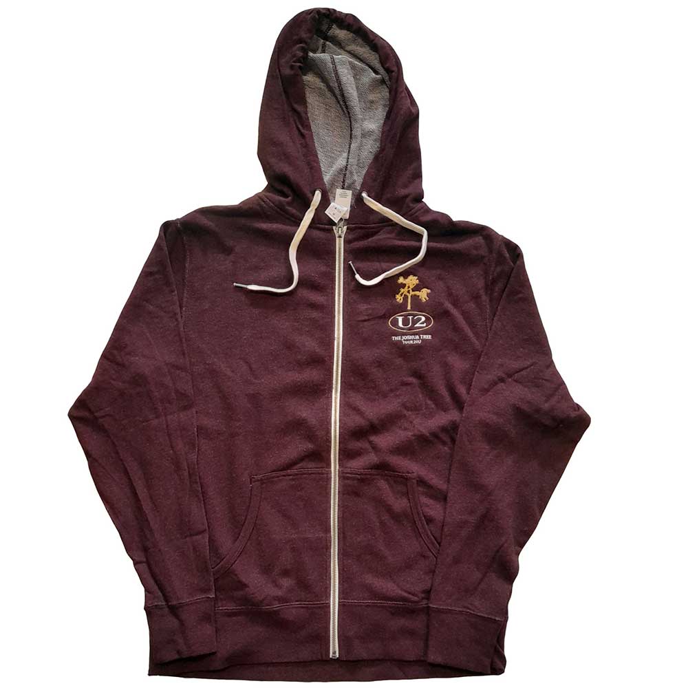 U2 Unisex Zipped Hoodie: Joshua Tree 2017 (Back Print) (Ex-Tour) Ritshoodie