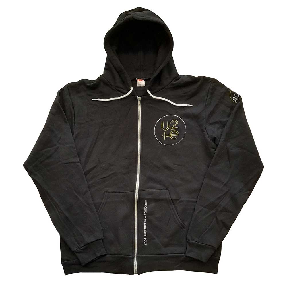 U2 Unisex Zipped Hoodie: Logo 2015 (Ex-Tour) Ritshoodie