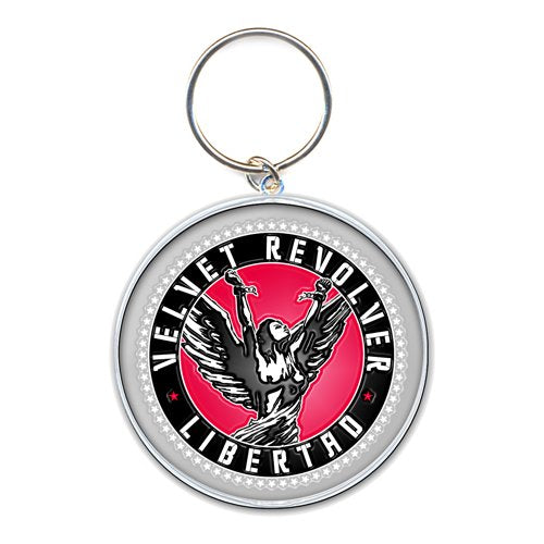 Velvet Revolver Keychain: Circle Logo (Enamel In-fill) Sleutelhanger