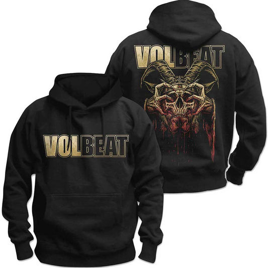 Volbeat Unisex Pullover Hoodie: Bleeding Crown Skull (Back Print) Trui met capuchon