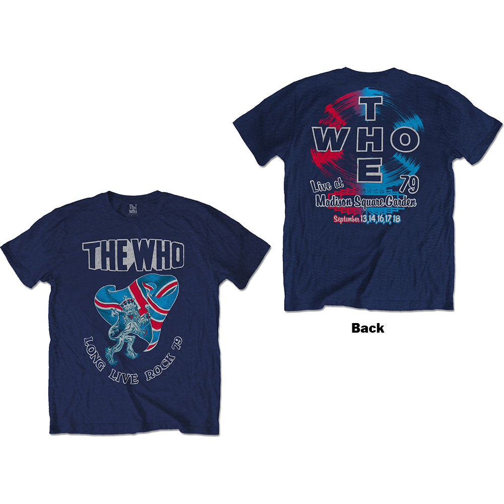 The Who Unisex T-Shirt: Long Live Rock '79 (Back Print) T-Shirt