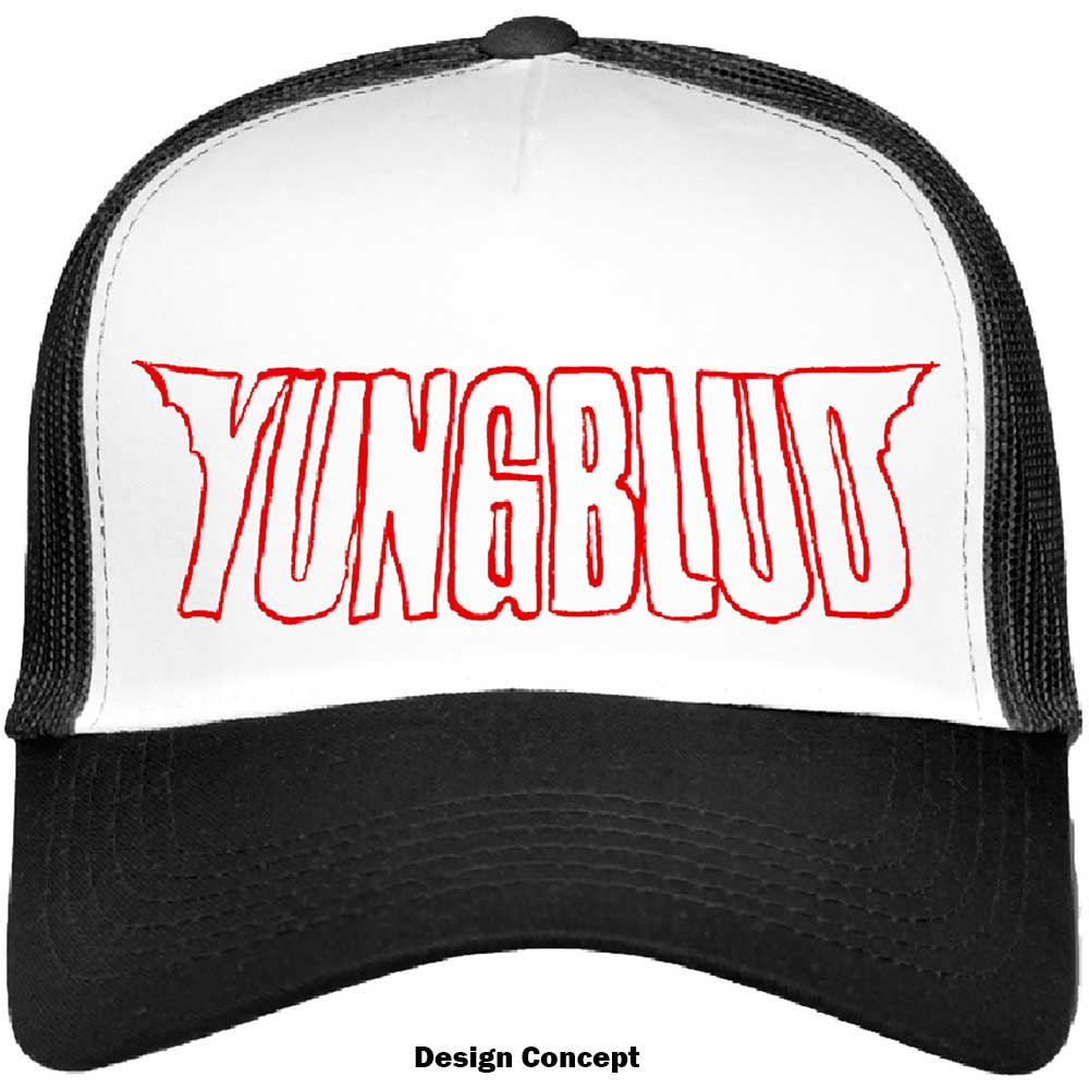 Yungblud Unisex Mesh Back Cap: Red Logo Outline Mesh Back Cap