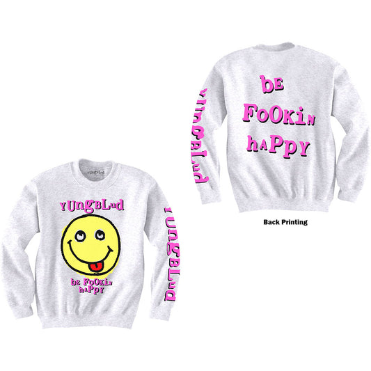 Yungblud Unisex Sweatshirt: Raver Smile (Back & Sleeve Print) Sweatshirt