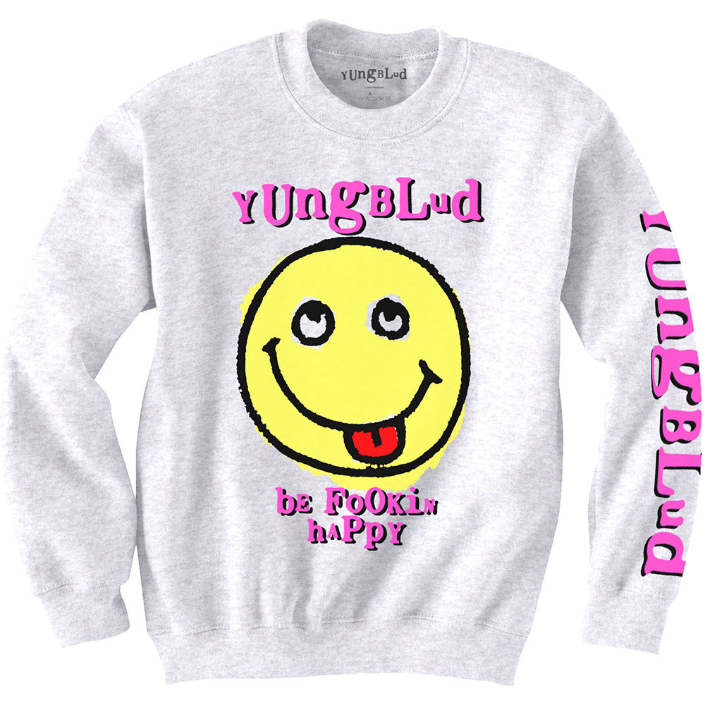 Yungblud Unisex Sweatshirt: Raver Smile (Back & Sleeve Print) Sweatshirt