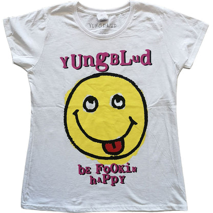 Yungblud Ladies T-Shirt: Raver Smile (Back Print) T-Shirt