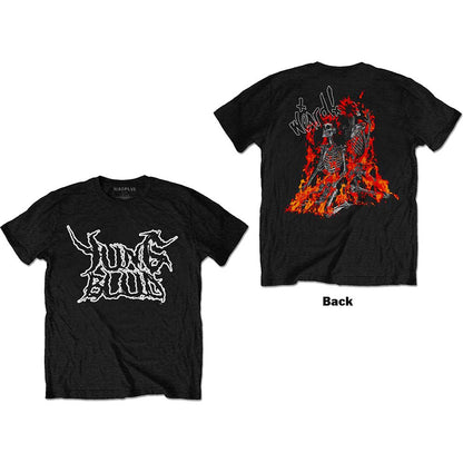 Yungblud Unisex T-Shirt: Weird Flaming Skeletons (Back Print) T-Shirt