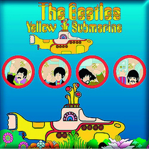 The Beatles Fridge Magnet: Yellow Submarine Portholes Koelkastmagneet