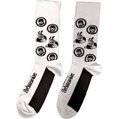 The Beatles Unisex Ankle Socks: Band & Meanies Monochrome (UK Size 7 - 11) Enkelsokken