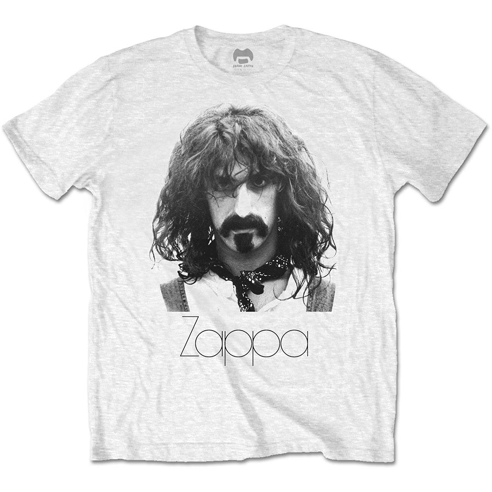 Frank Zappa Unisex T-Shirt: Thin Logo Portrait T-Shirt